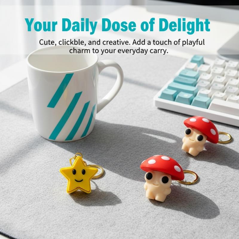 3D Printing Keyboard Keys - 3D Printed Turtle Mushroom Keycap Fidget