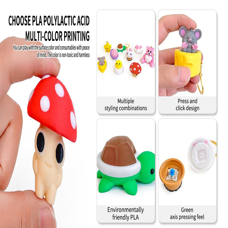 3D Printing Keyboard Keys - »Mushroom Turtle Keycap Press Clicker 3D