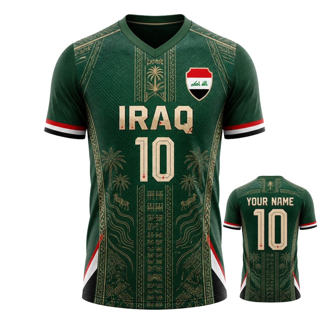 3D Printing Service - Iraq Soccer Jersey, Custom Name Number