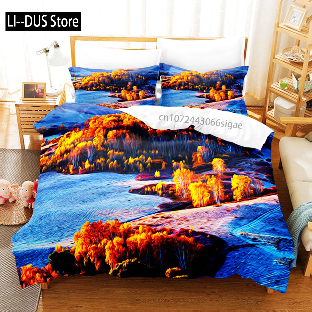 Landscape Painting Bedding Set - 3D Printing House avaliação e preço