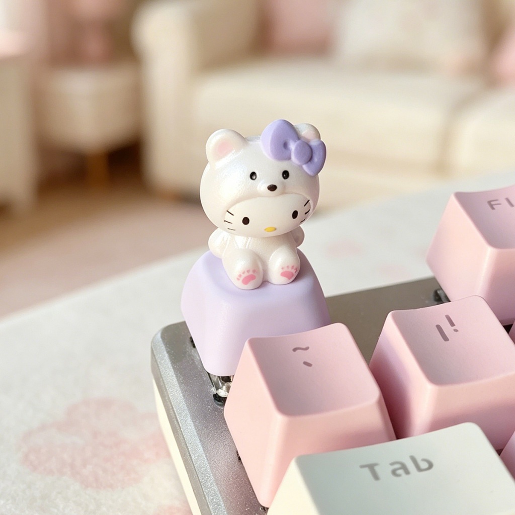 Kawaii Sanrios Keycaps Cute 3D - 3D Printing Keyboard Keys avaliação e preço