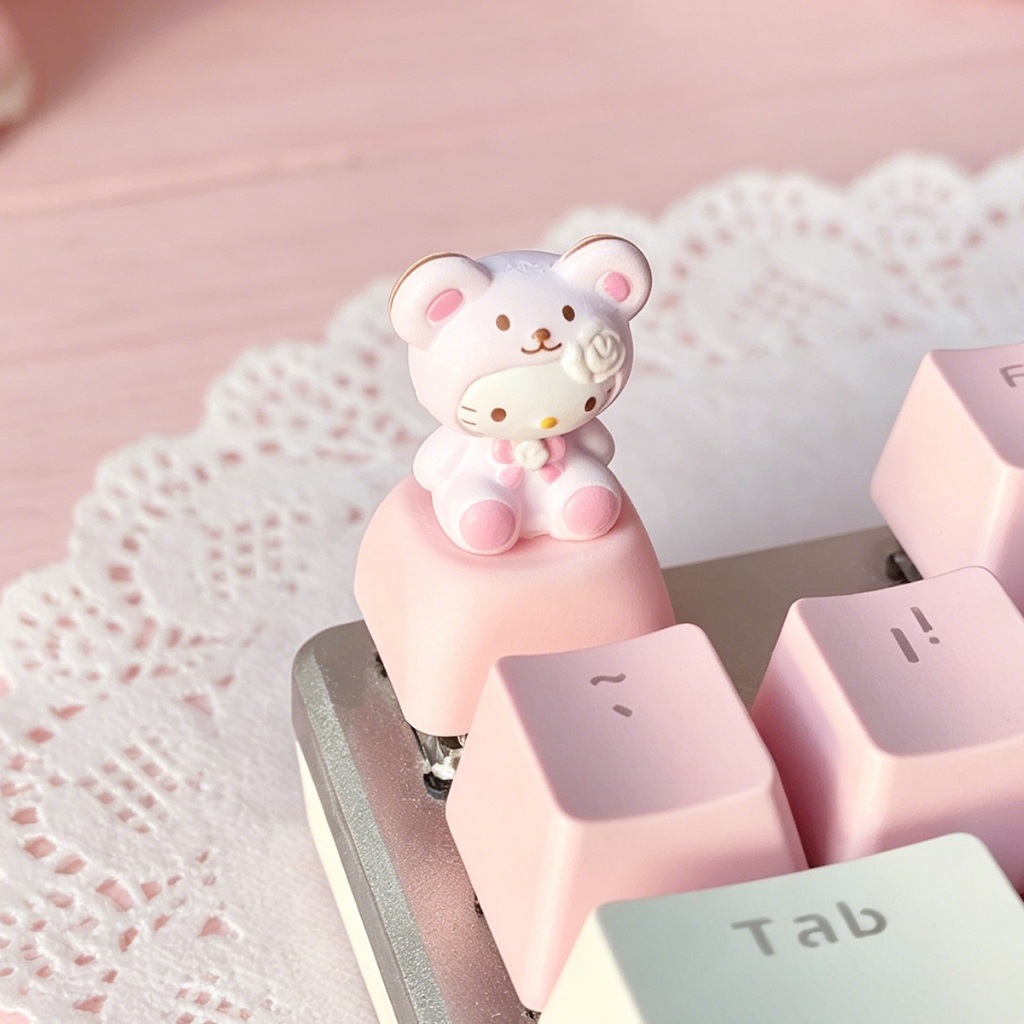 Kawaii Sanrios Keycaps Cute 3D - 3D Printing Keyboard Keys avaliação e preço
