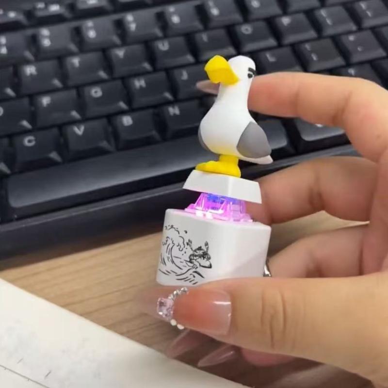 Soft 3D Cartoon Seagull Custom - 3D Printing Keyboard Keys avaliação e preço