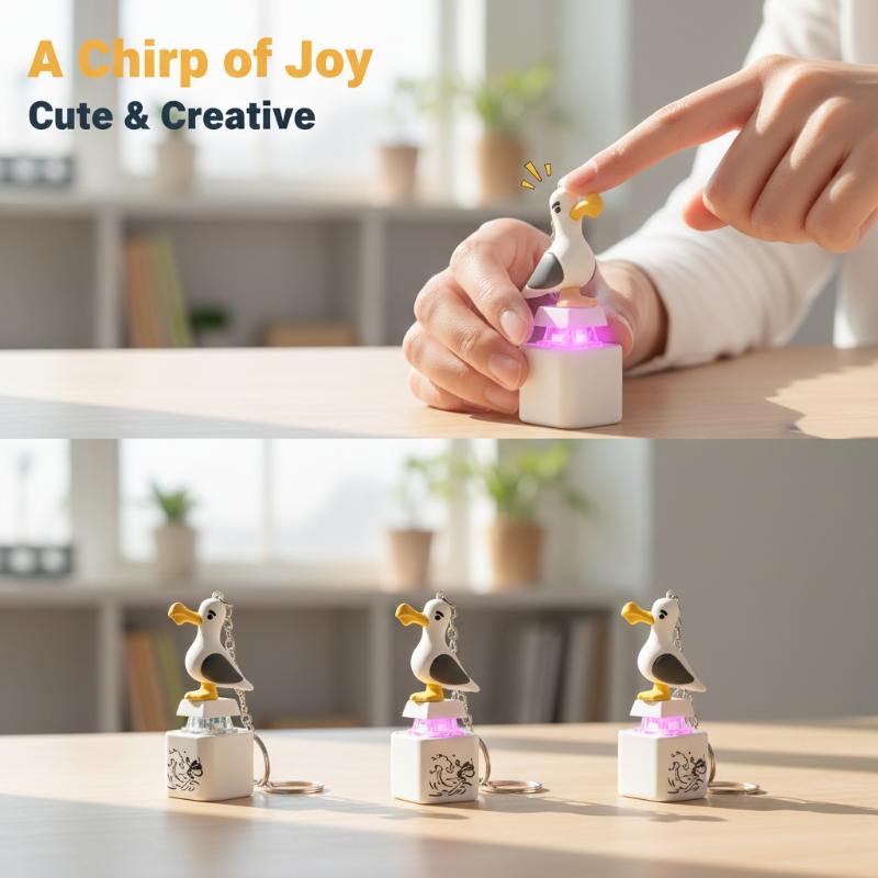 Soft 3D Cartoon Seagull Custom - 3D Printing Keyboard Keys avaliação e preço