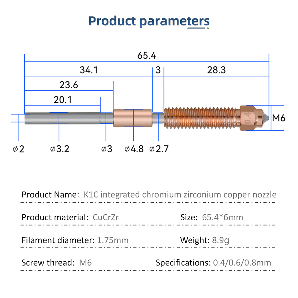 Upgraded For K1C Nozzle All-in - 3D Printer Nozzle Brass avaliação e preço