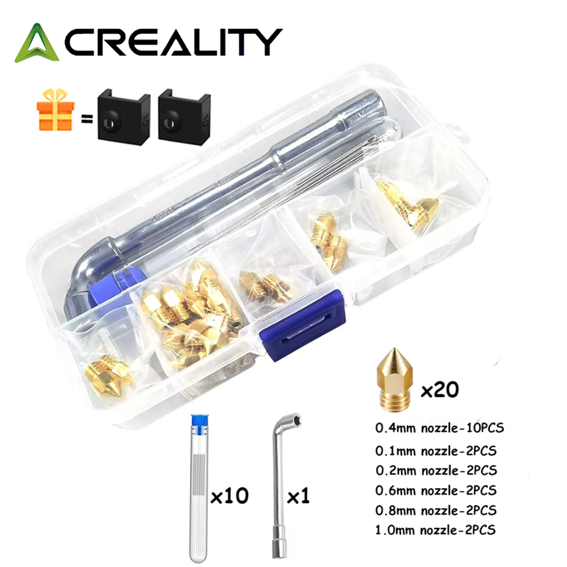CREALITY 20 Pcs MK8 Brass Nozz - 3D Printer Nozzle Brass avaliação e preço