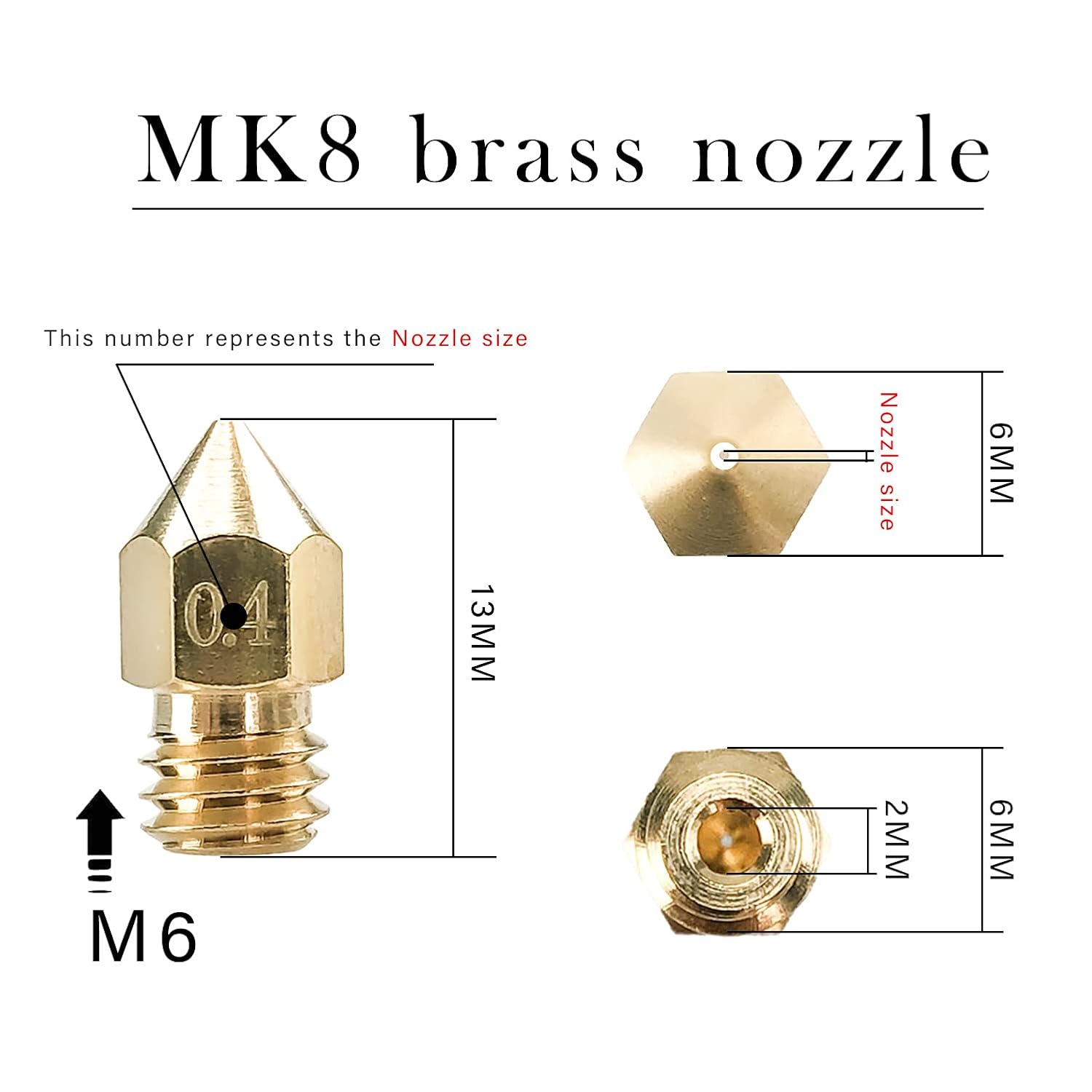 CREALITY 20 Pcs MK8 Brass Nozz - 3D Printer Nozzle Brass avaliação e preço