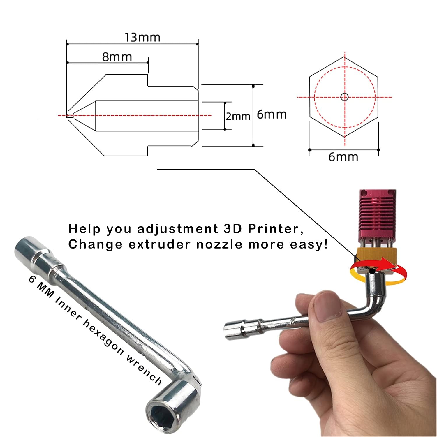 CREALITY 20 Pcs MK8 Brass Nozz - 3D Printer Nozzle Brass avaliação e preço