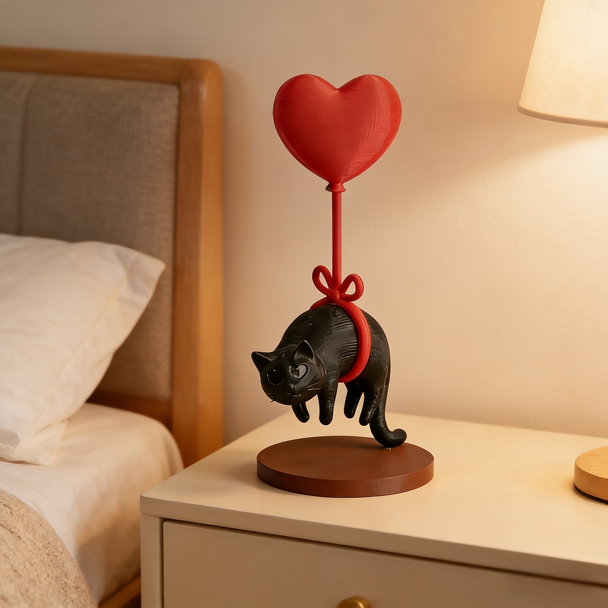 Floating Cat w/ Heart Balloon  - 3D Printing House avaliação e preço
