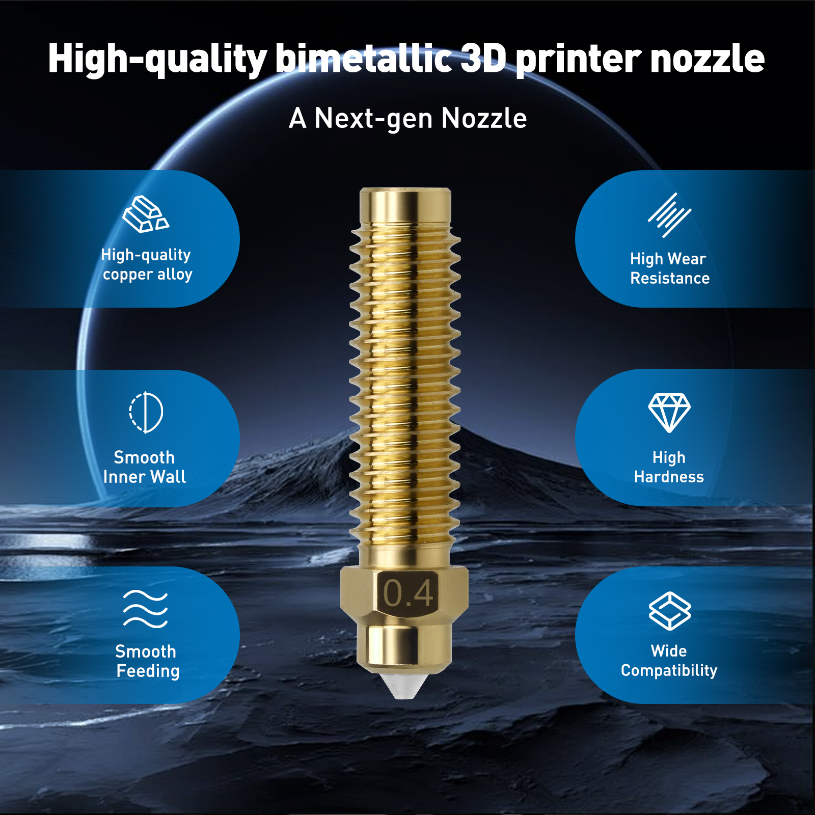 For ELEGOO Centauri Carbon 0.2 - 3D Printer Nozzle Brass avaliação e preço