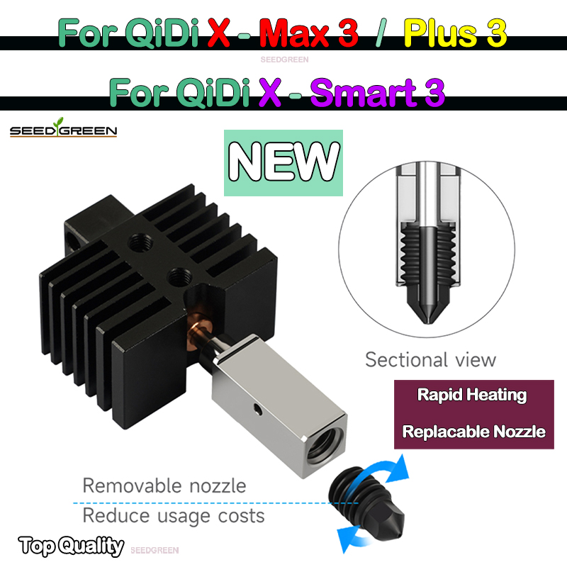 Hotend For Qidi X plus 3 / X m - Nozzle 0.4Mm Hardened avaliação e preço
