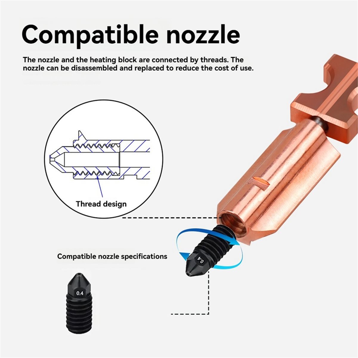 618 Mega Sale For Flashforge A - Nozzle 0.4Mm Hardened avaliação e preço