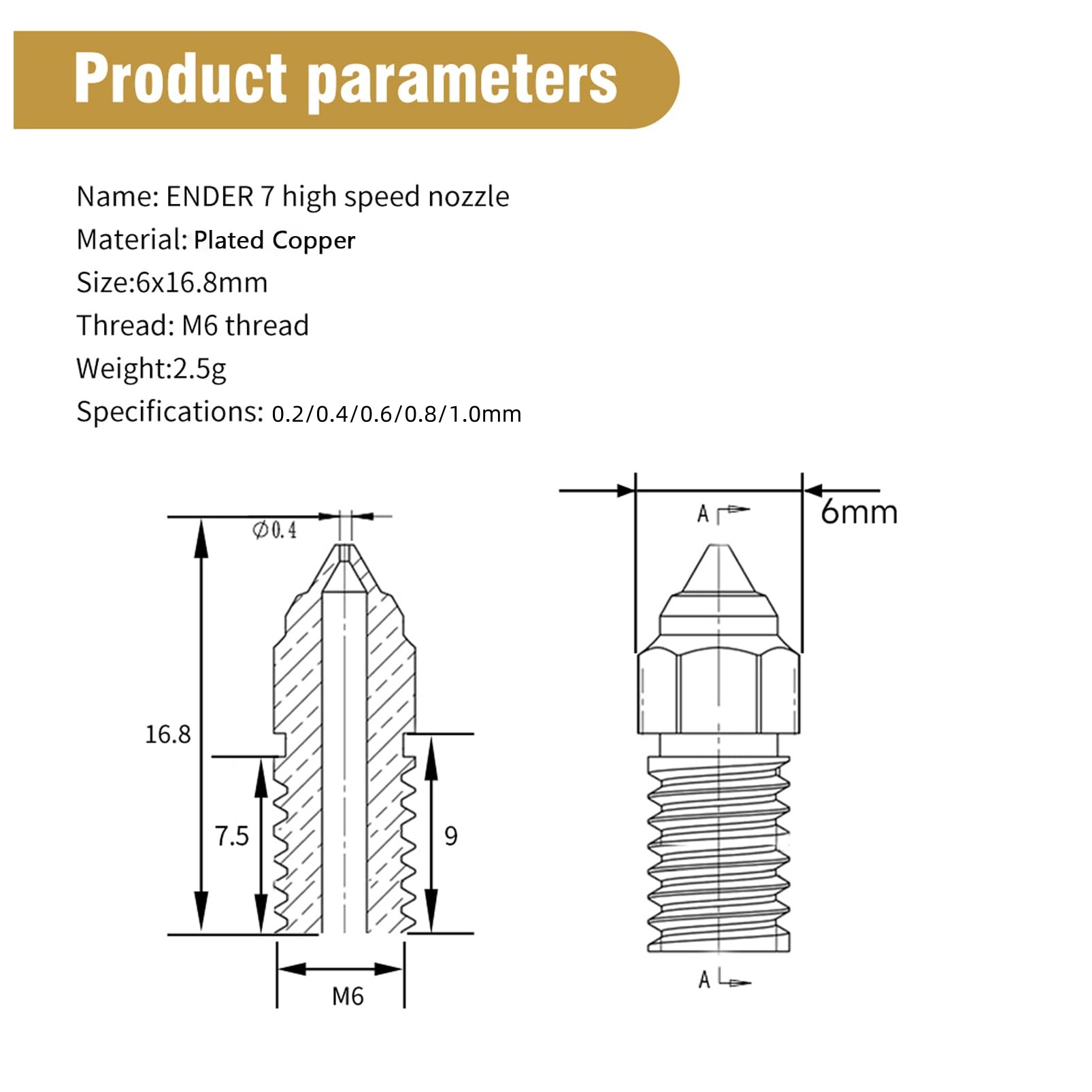 Creality Ender 3 V3 SE, Ender  - 3D Printer Nozzle Brass avaliação e preço