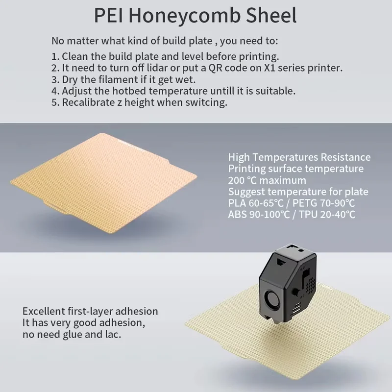 For Bambu Lab PEI Honeycomb Sh - 3D Printing X1 Carbon avaliação e preço