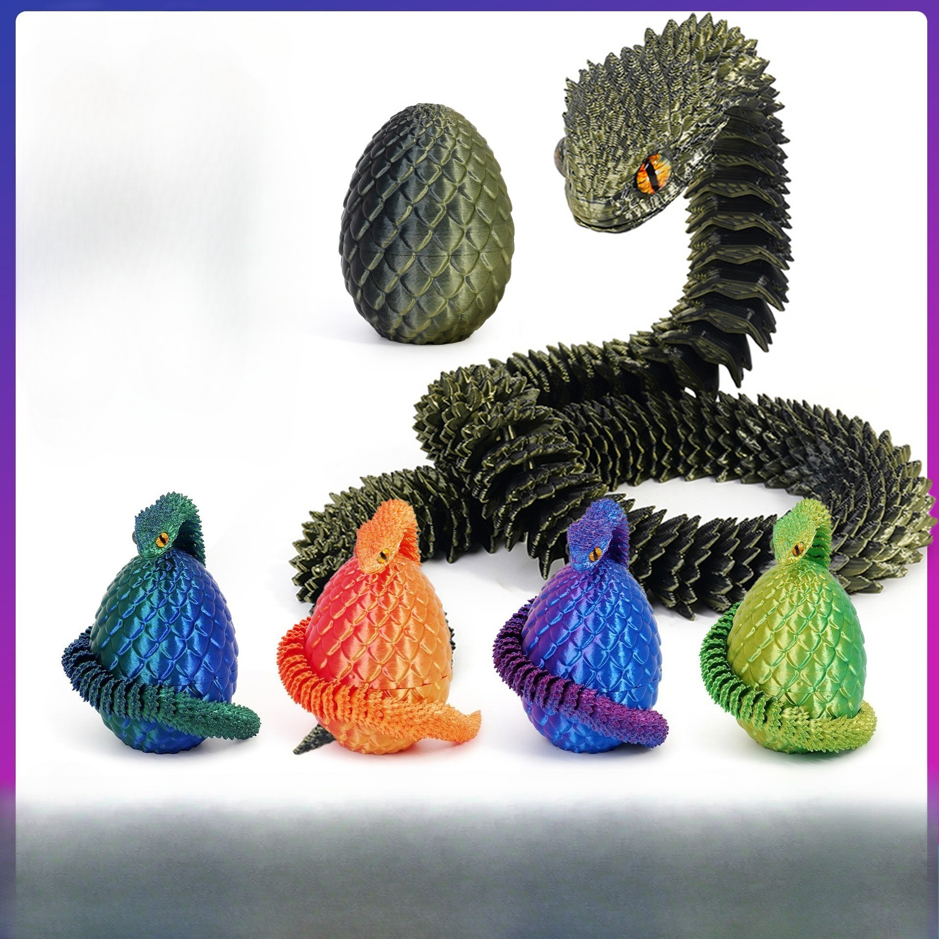 3D Printed Viper Snake Model w - 3D Printing Egg avaliação e preço