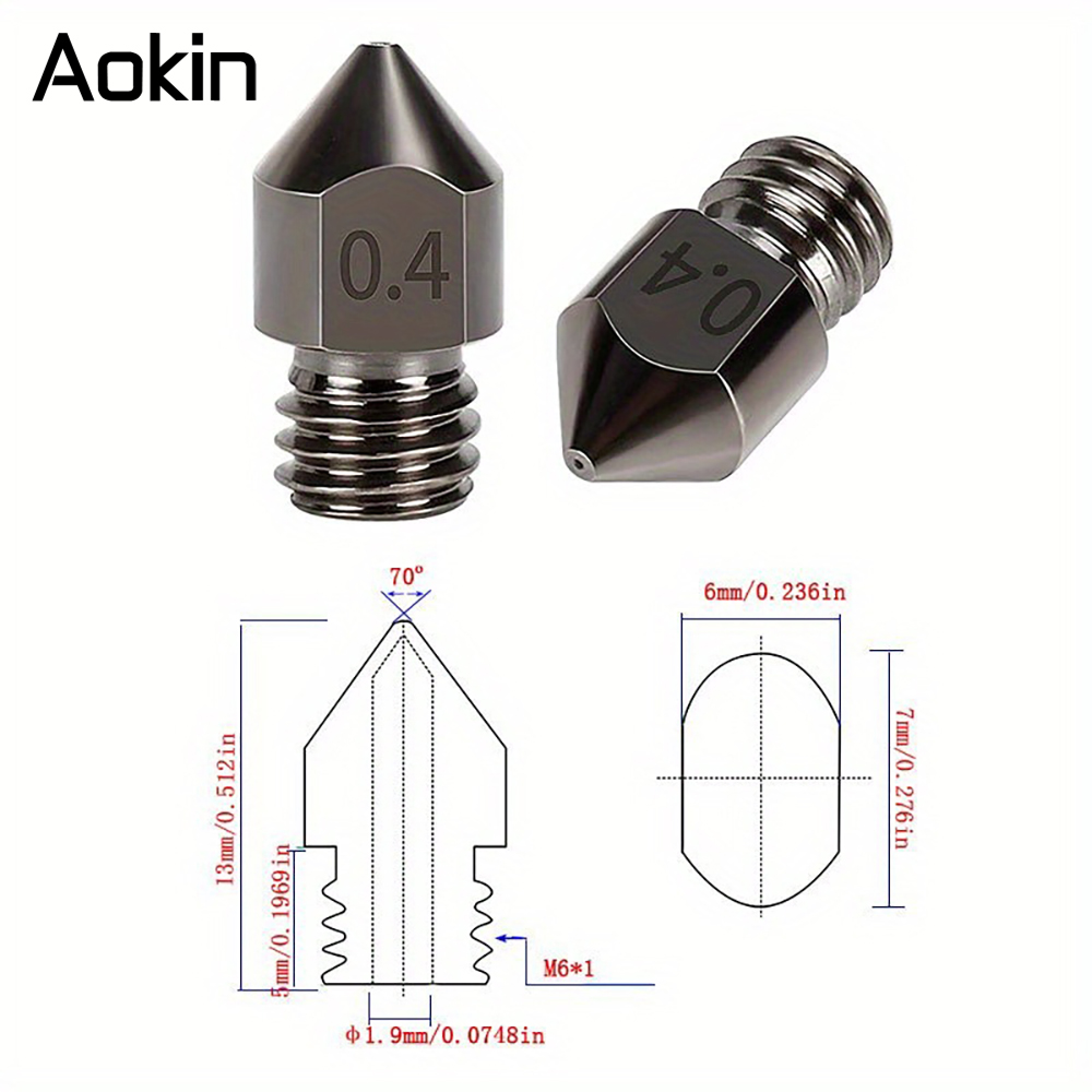 1/5/10PCS MK8 Nozzle Upgrade H - Nozzle 0.4Mm Hardened avaliação e preço