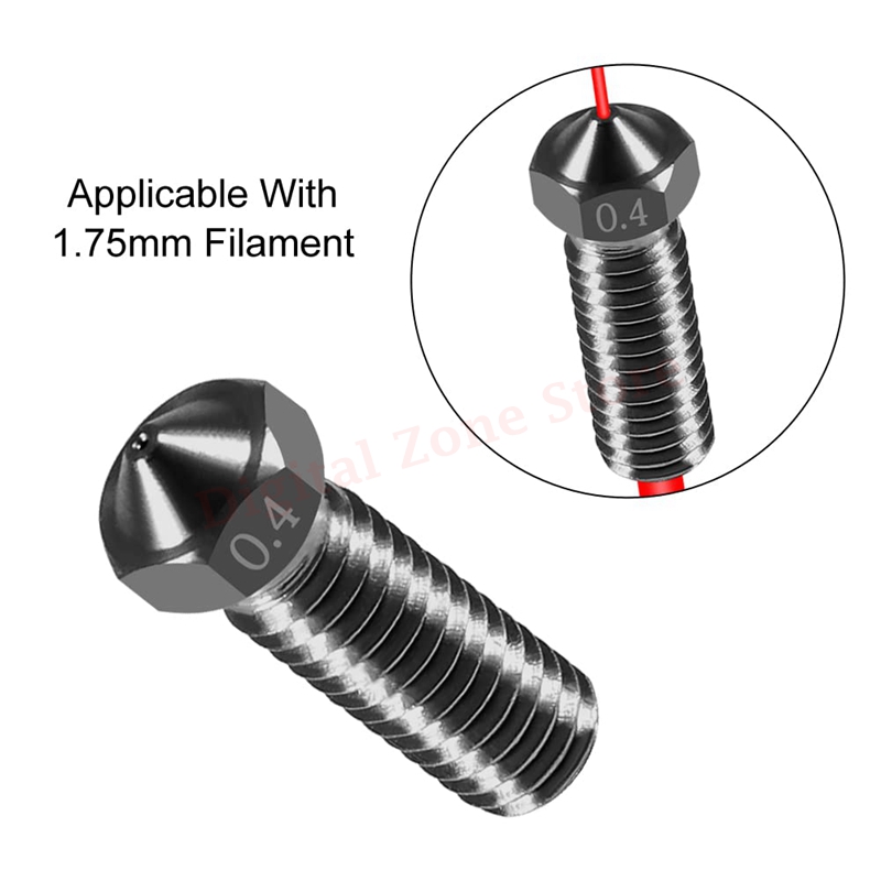 10pcs V6 Hardened Steel Volcan - Nozzle 0.4Mm Hardened avaliação e preço