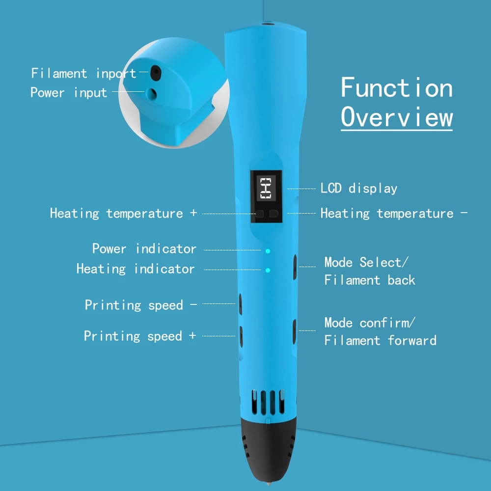 QCREATE 3D Printing Pen 1.75mm - 3D Printing Filament avaliação e preço