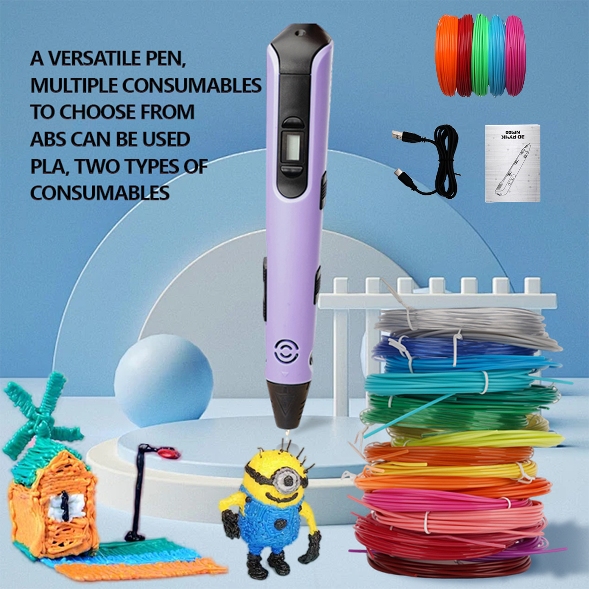 Upgraded 3D Printing Pen 9 Met - 3D Printing Filament avaliação e preço
