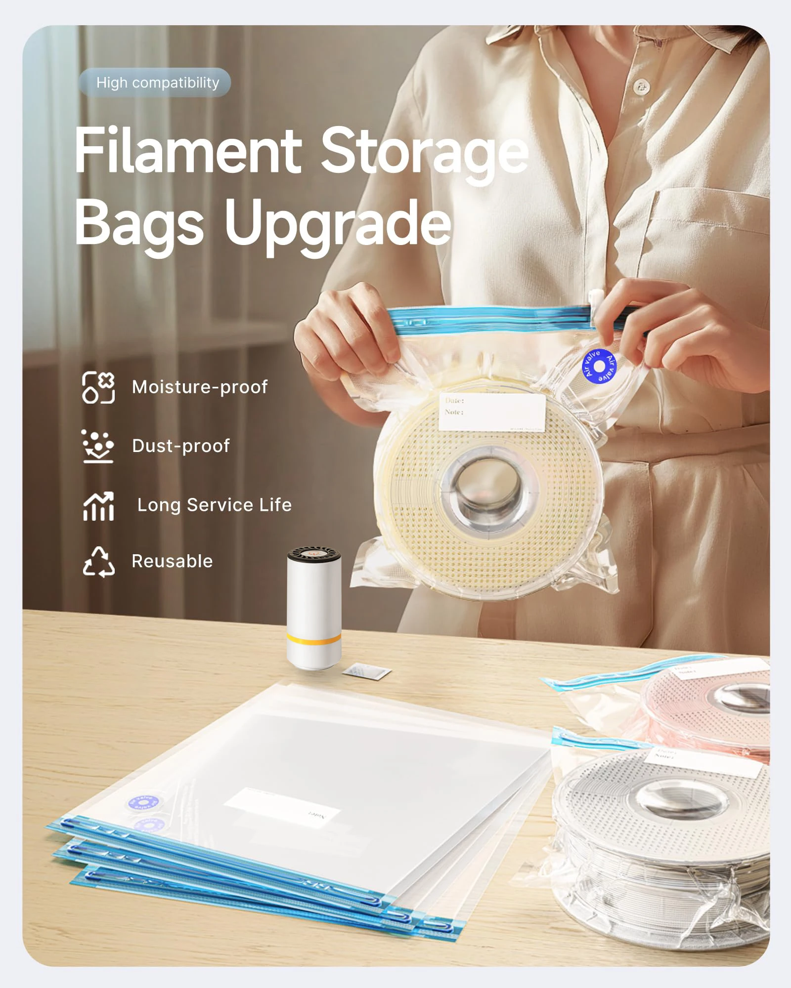 3D Printer Filament Vacuum Bag - 3D Printing Filament avaliação e preço