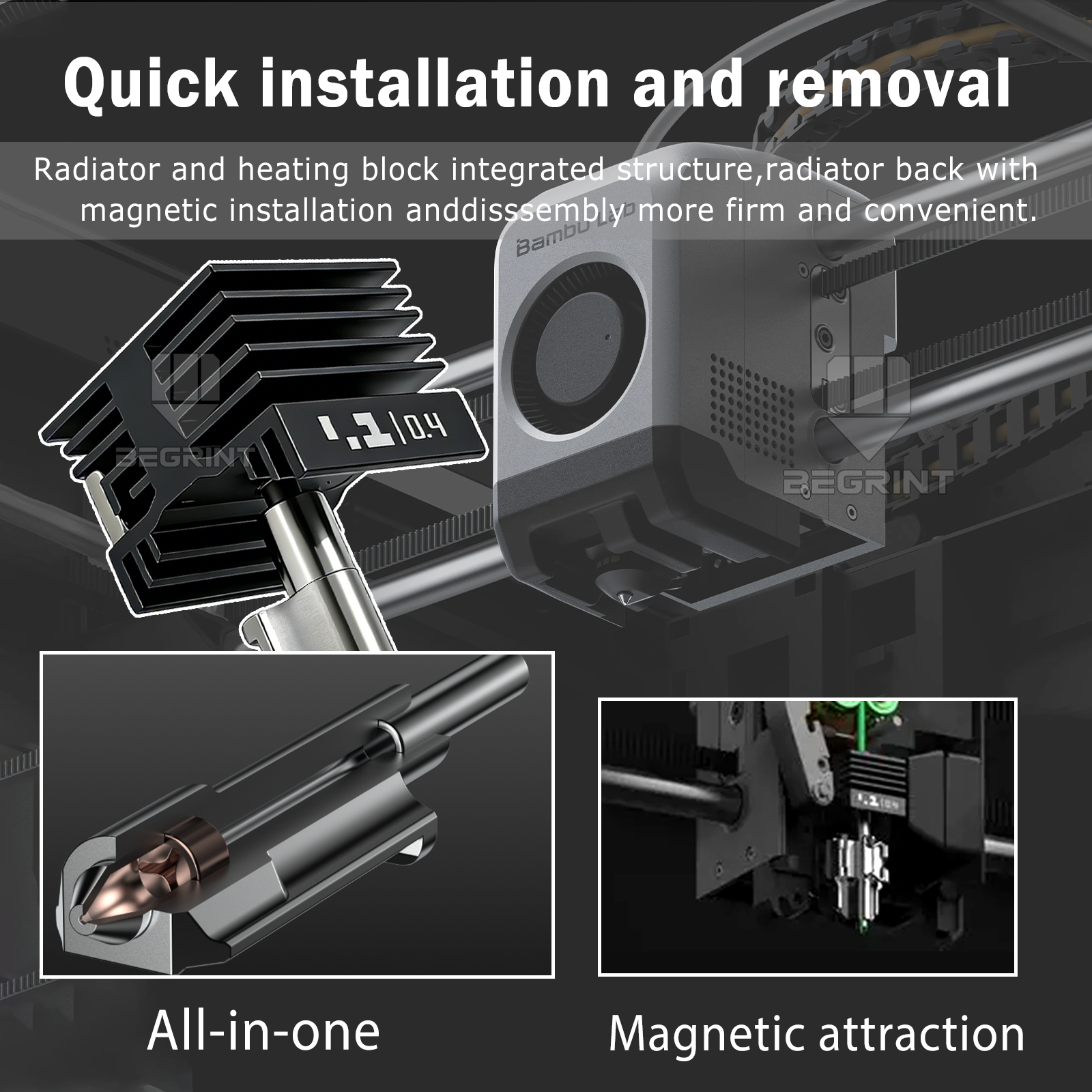 New Integrated Hotend For Bamb - Nozzle 0.4Mm Hardened avaliação e preço
