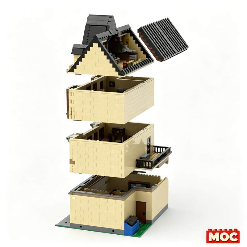 4418 Pcs Modular Town House Pr - 3D Printing House avaliação e preço