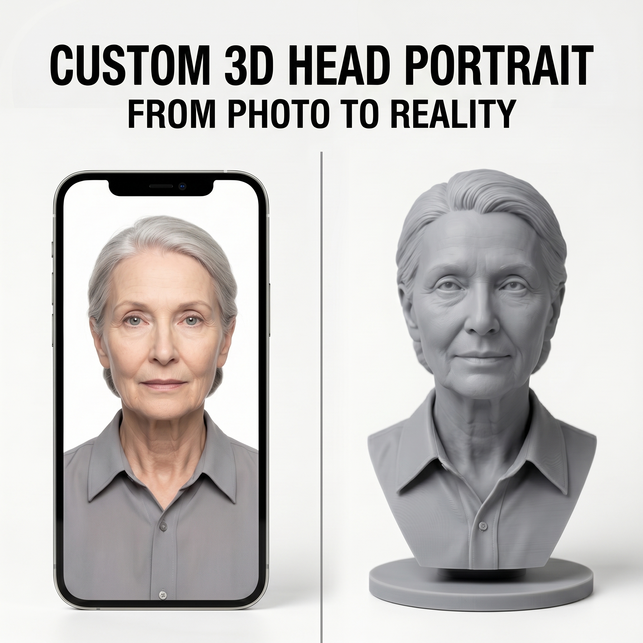 Custom 3D Bust Figurine, Perso - 3D Printing Apps avaliação e preço