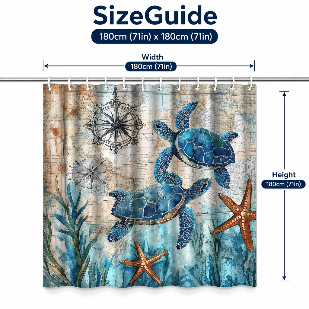Shower Curtain 1pc Nautical Ma - 3D Printing On Fabric avaliação e preço
