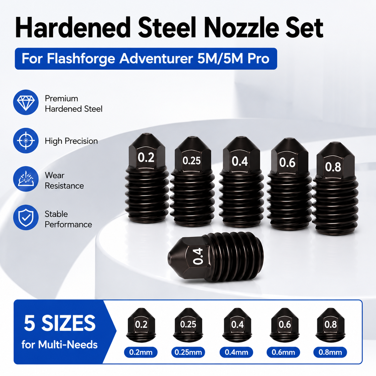 For Flashforge Adventurer 5M ( - Nozzle 0.4Mm Hardened avaliação e preço