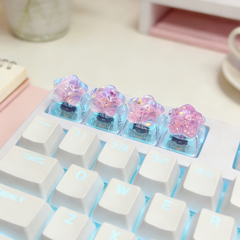 4pcs DIY Personalized Transpar - 3D Printing Keyboard Keys avaliação e preço