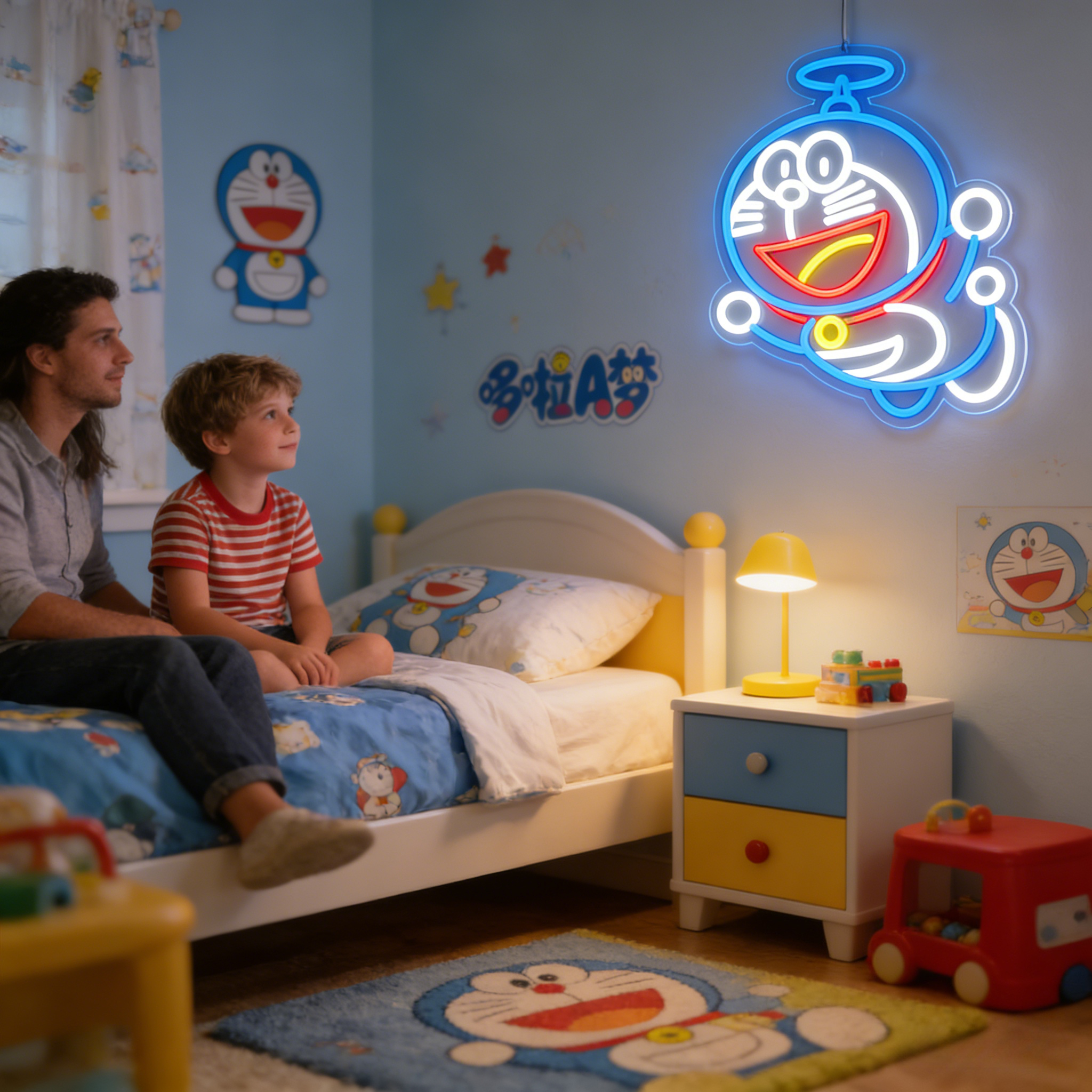 Doraemon Neon Sign LED USB Dim - 3D Printing Desk avaliação e preço
